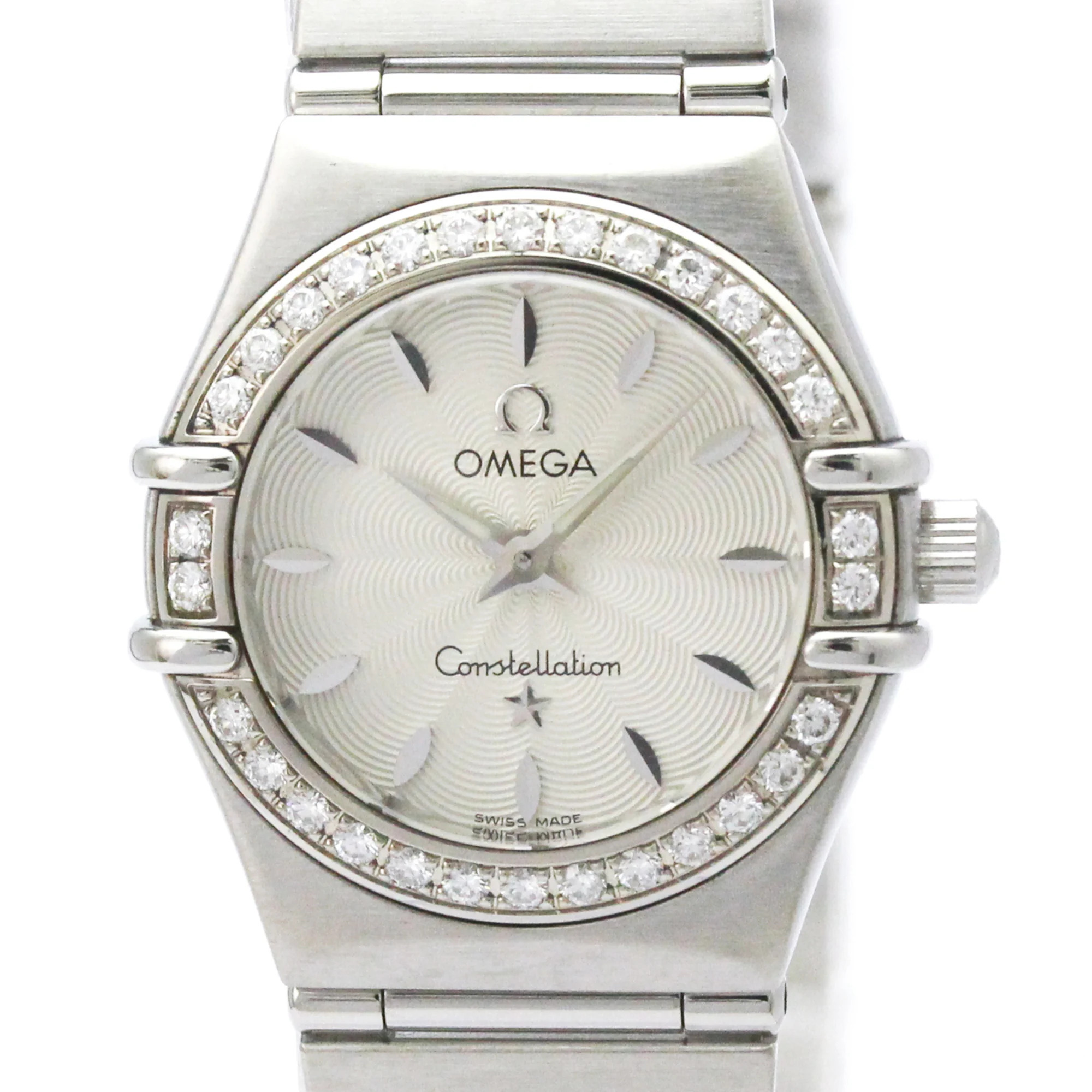 Omega Constellation Diamond Mop Dial Steel Quartz Ladies Watch 146631 Polished